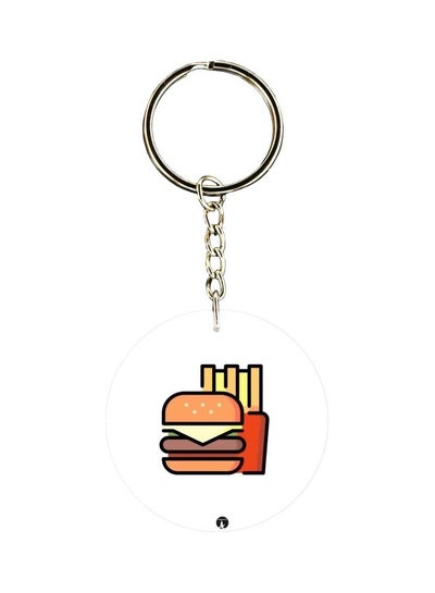 Buy Burger Printed Double-Sided Keychain in Saudi Arabia