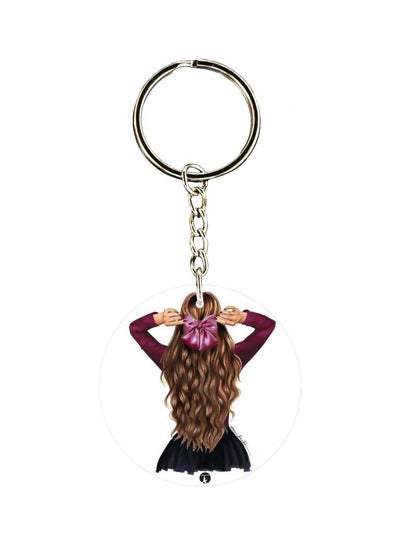 Buy Cartoon Girl Printed Double Sided Keychain in Saudi Arabia