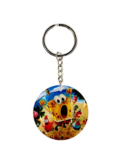 Buy Sponge Bob Cartoon Printed Dual Sided Keychain in Saudi Arabia