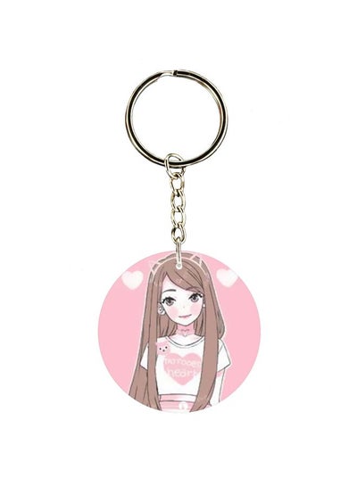 Buy Cartoon Girl Printed Keychain in UAE