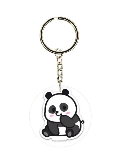 Buy Cartoon Panda Printed Double Sided Keychain in Saudi Arabia