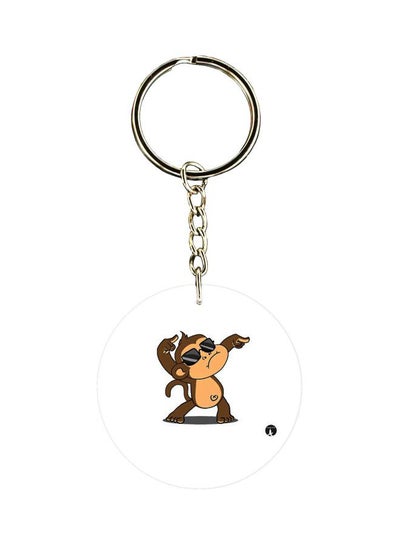 Buy Cartoon Monkey Printed Double Sided Keychain in UAE