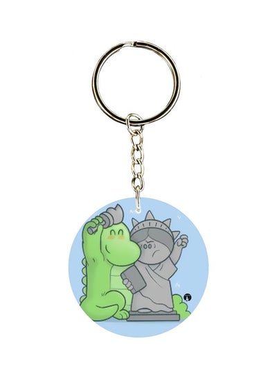 Buy Cartoon Printed Double Sided Keychain in UAE