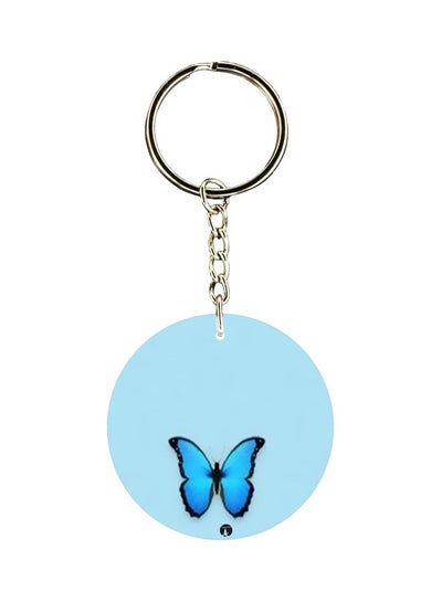 Buy Butterfly Printed Double Sided Keychain in Saudi Arabia