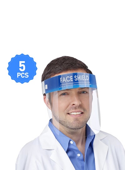 Buy 5-Piece Protective Face Shield Clear 0.25kg in UAE