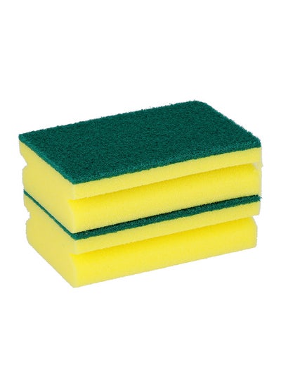 Buy 2-Piece Sponge Scrubbers Nail Saver Yellow/Green One size in Saudi Arabia