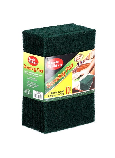 Buy 10-Piece Scouring Pad Green in UAE