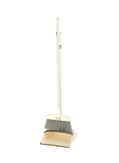 Buy Dust Pan With Long Brush Beige in UAE