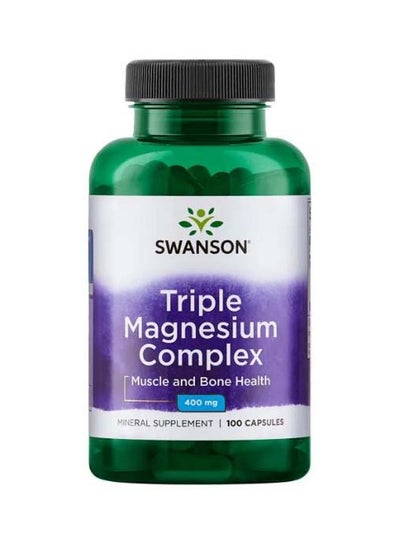 Buy Triple Magnesium Complex Mineral Supplement - 100 Capsules in UAE