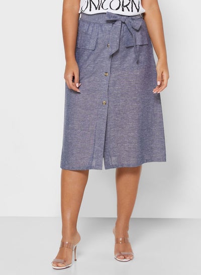 Buy Fred Belted Pocket Skirt Blue Denim in Saudi Arabia