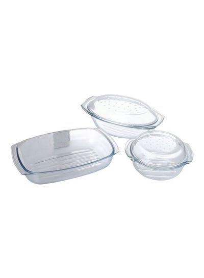 Buy 5-Piece Casserole Set Transparent in Egypt