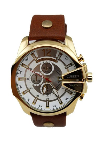 Buy Men's Water Resistant Analog Watch 8176 - 50 mm - Brown in Saudi Arabia