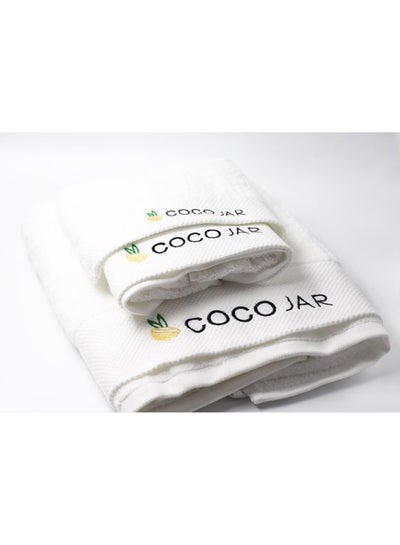 اشتري طقم مناشف مصنوعة من القطن المصري مكون من 3 قطع أبيض Hand Towel (32x32), Face Towel (45x80), Body Towel (70x140)سنتيمتر في الامارات