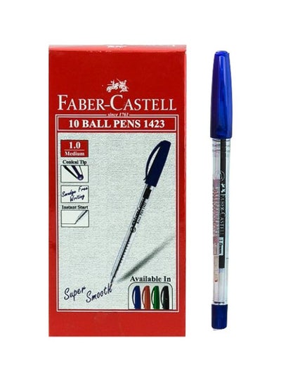 Buy 10-Piece Ballpoint Pen Set Blue in UAE