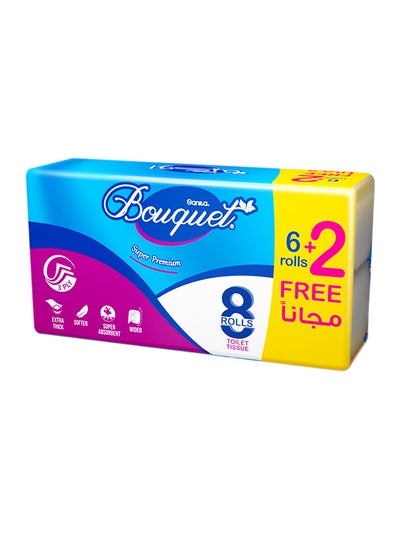 Buy Embossed Toilet Tissue 3 Ply White 8 Rolls White in UAE