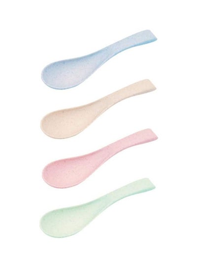 Buy 4-Piece Porcelain Spoon Set Multicolour 4x (15x4x4)cm in UAE