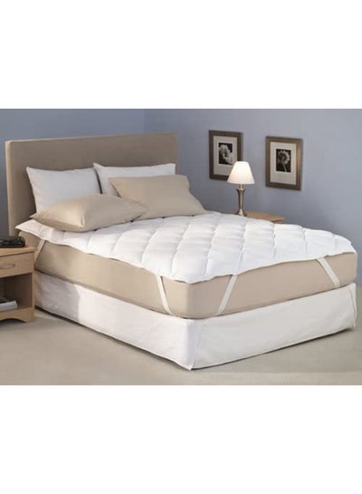 Buy King Size Cotton Mattress Protector Cotton White 200x200centimeter in UAE