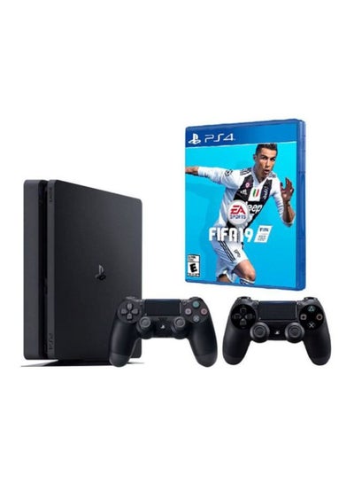 Buy PlayStation 4 Slim 1TB Console With Two DUALSHOCK 4 Controllers And FIFA 19 in UAE