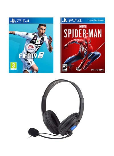 اشتري لعبة FIFA 19 + لعبة Spider-Man (إصدار عالمي) وسماعات رأس سلكية للألعاب - بلايستيشن 4 (PS4) في الامارات