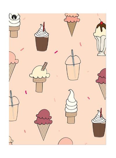 Buy Ice-cream Printed Decorative Plate Pink/Brown/White 20x15cm in Saudi Arabia