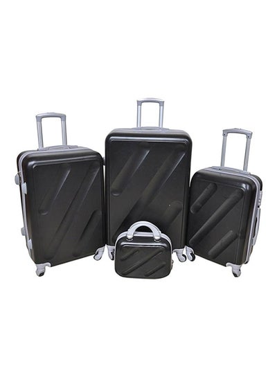 Buy 4-Piece Hardside Luggage Trolley Set Black in Egypt