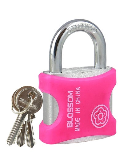 اشتري قفل من خليط الألومنيوم مع 3 مفاتيح وردي / فضي 36x5.3مم في السعودية