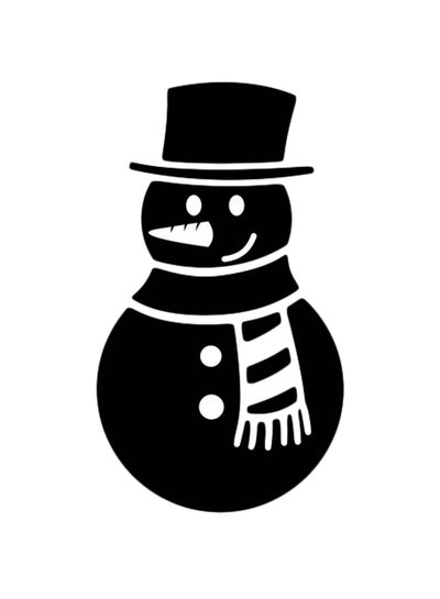 Buy Snowman Printed Wall Sticker Black/White 20x15cm in Egypt