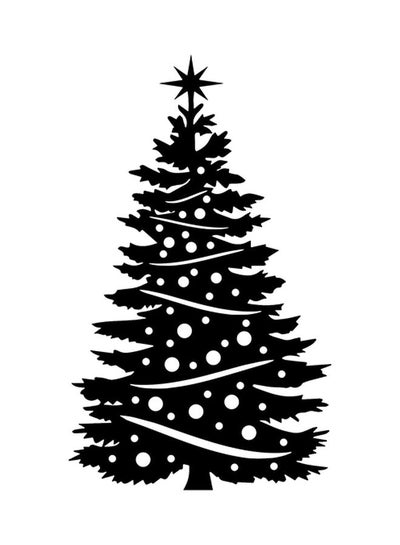 Buy Christmas Tree Themed Wall Sticker Black 20x15centimeter in Egypt