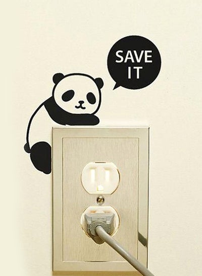 Buy Panda Printed Wall Sticker For Electrical Switches Black 10x10centimeter in Egypt