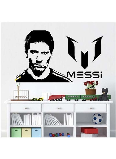 اشتري ملصق جداري للزينة بتصميم شخصية رياضية يحمل اسم "Messi" أسود 50x80سنتيمتر في مصر