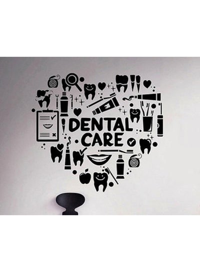 Buy Dental Care Themed Decorative Wall Sticker Black 70x60centimeter in Egypt
