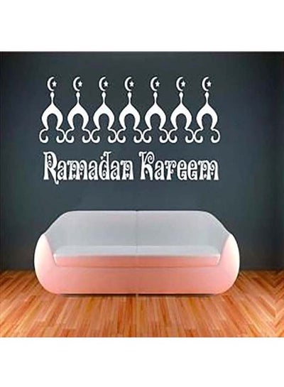 اشتري ملصق جداري للديكور بطبعة عبارة "Ramadan Kareem" أبيض 50x90سنتيمتر في مصر