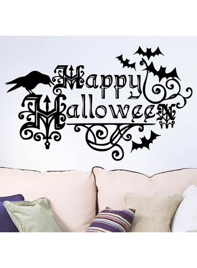 Buy Happy Halloween Themed Wall Sticker Black 35x57centimeter in Egypt
