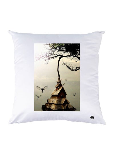 Buy Printed Pillow Case polyester White 30x30cm in Egypt