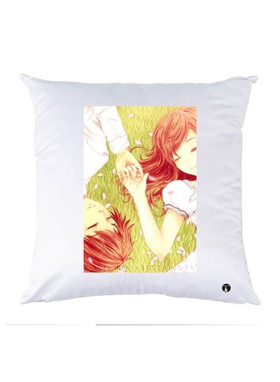 Buy Printed Pillow Polyester White 30x30cm in Egypt