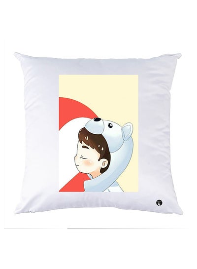 Buy Printed Pillow Polyester White 30x30cm in Egypt