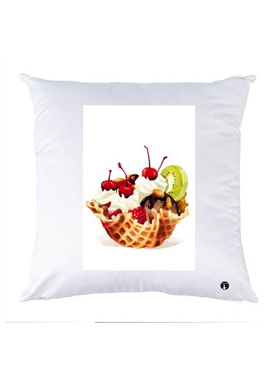 Buy Printed Pillow Polyester White 30x30cm in Egypt