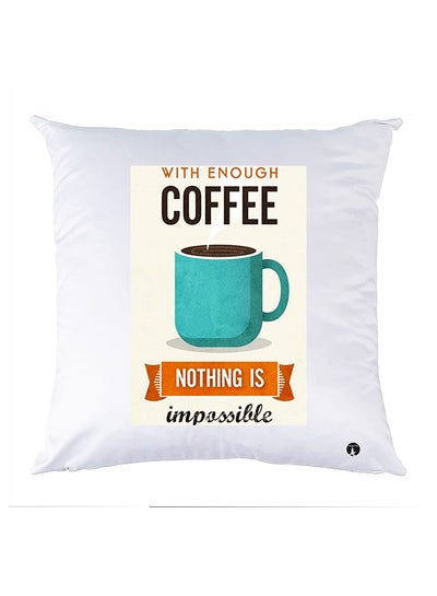 Buy Printed Pillow polyester White 30x30cm in Egypt