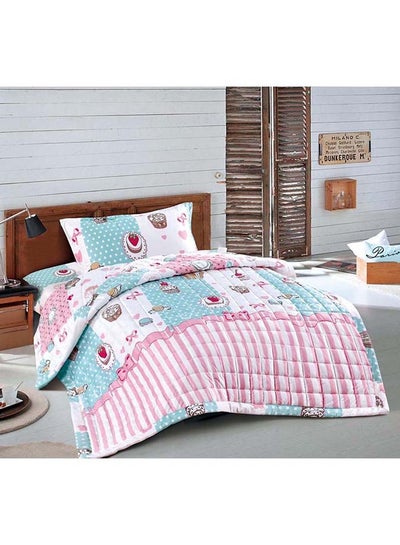 Buy 3-Piece Summer ComforterSet Single Size Fabric Multicolour 210x160cm in Saudi Arabia