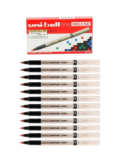 Buy 12-Piece Deluxe Roller Ball Pen Set Silver/Black in UAE