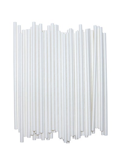 Buy 100-Piece Plastic Straw White 6mm in UAE