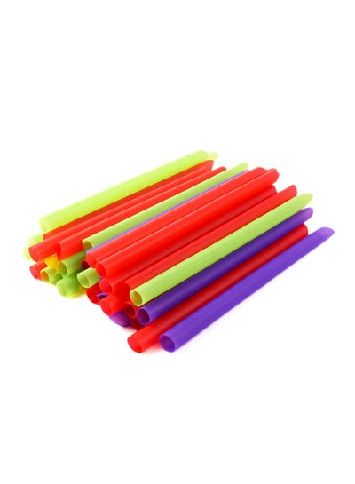Buy 100-Piece Plastic Straw Multicolour 12mm in Egypt