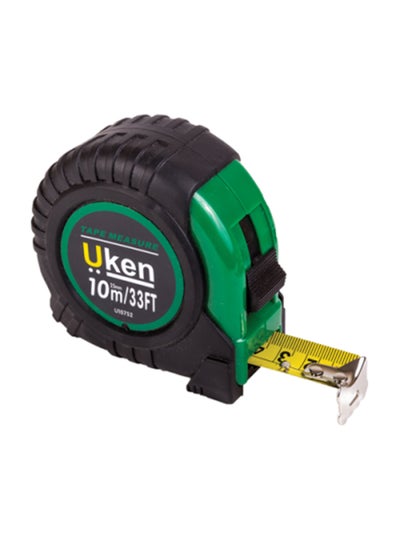 Buy Measuring Tape 10m (25MM) Black/Green/Yellow 10meter in UAE