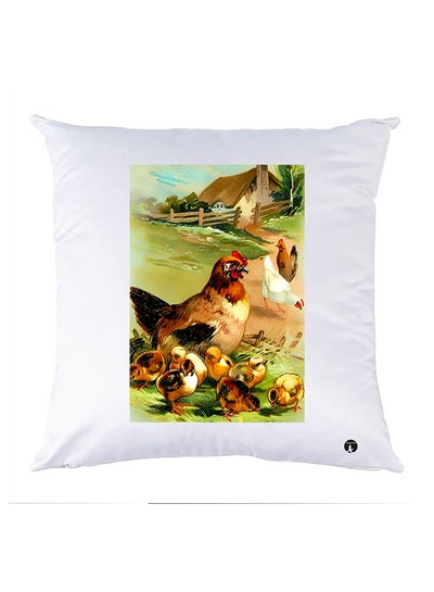 Buy Printed Pillow Polyester White 30x30cm in Egypt