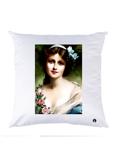 Buy Printed Pillow Polyester White 30x30cm in Egypt
