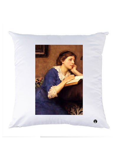 Buy Printed Pillow polyester White 30x30cm in UAE