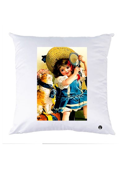 Buy Printed Pillow polyester White 30x30cm in Egypt