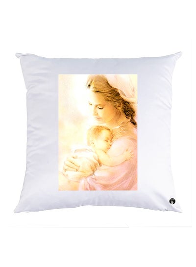 Buy Printed Pillow Case Polyester White 30x30cm in Egypt