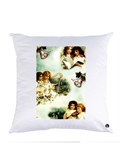 Buy Printed Pillow Case polyester White 30x30cm in Egypt