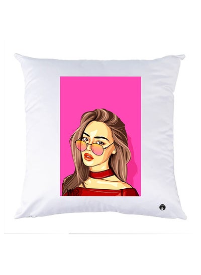 Buy Printed Pillow Polyester White 30x30cm in Egypt